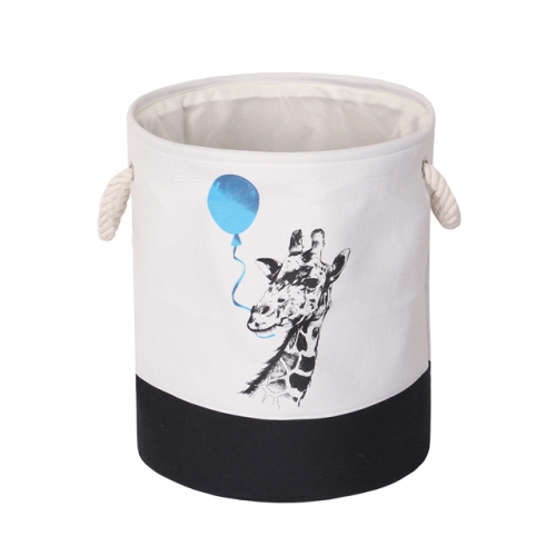 Fabric Storage Bins Foldable Canvas Bucket for Kids Toy Hamper